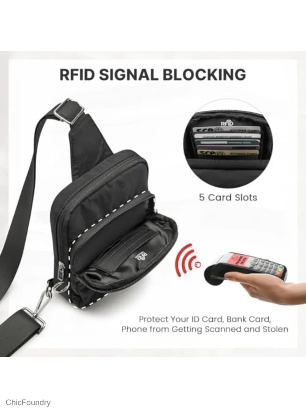 Anti Theft RFID Blocking Crossbody Sling Bag for Women Travel Purse